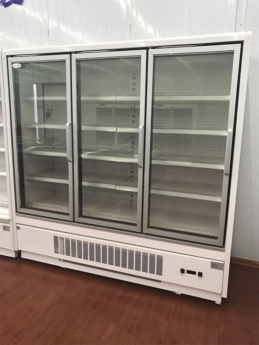 3 glass door reifrgerator frozen showcase food vertical display freezer