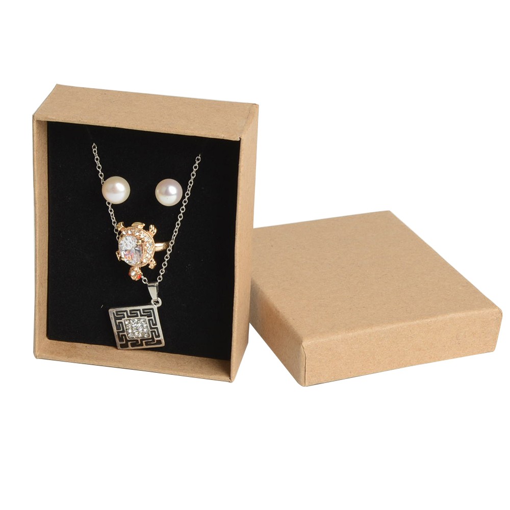 Kraft paper box custom printed necklace bracelet jewelry box packaging