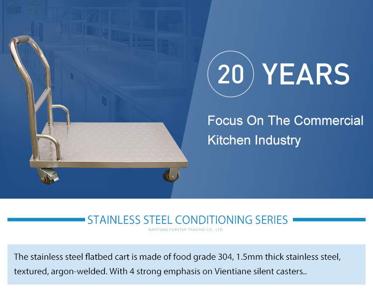 Stainless steel conditioning flatbed trolley
