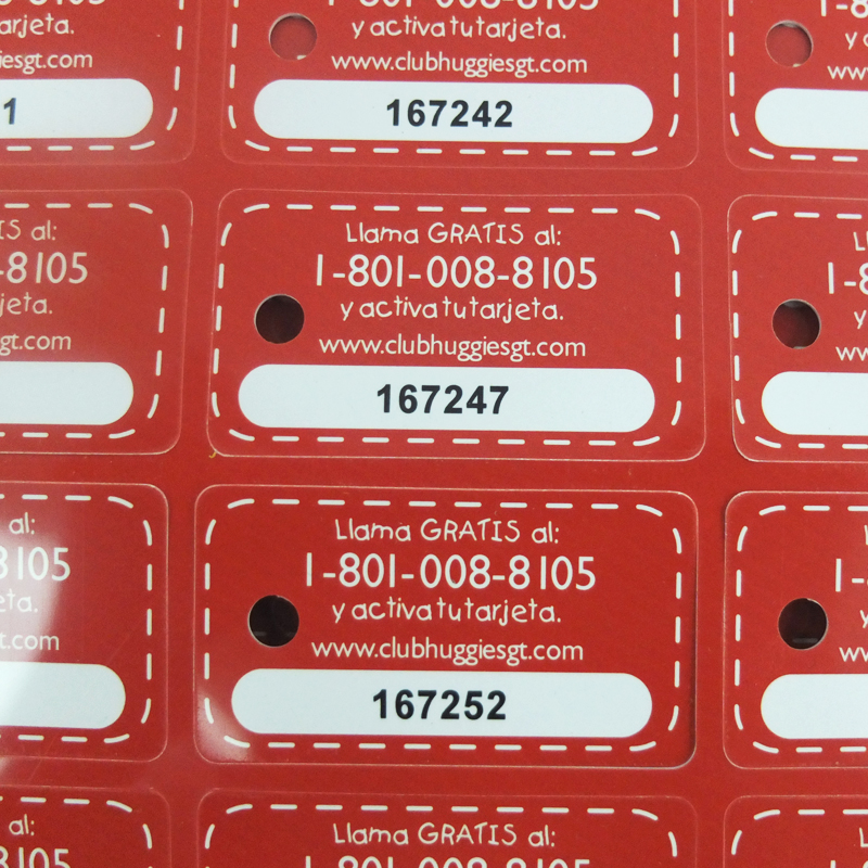 Plastic serial number key tag
