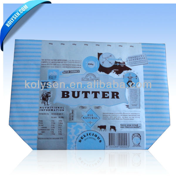 Printed parchment paper for butter wrapping